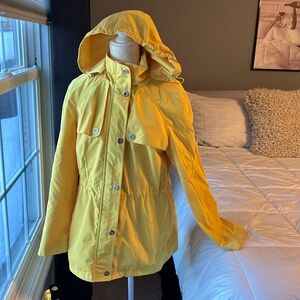 London Fog Yellow Utility Jacket with Hood
